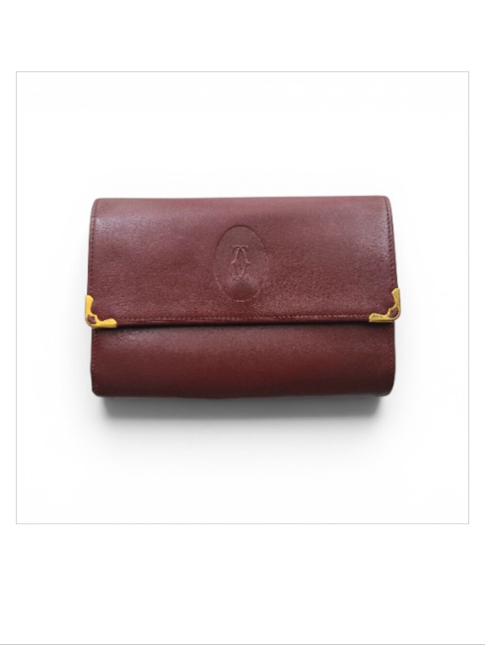 Cartier Vintage Must de Cartier Bordeaux Leather Trifold Wallet